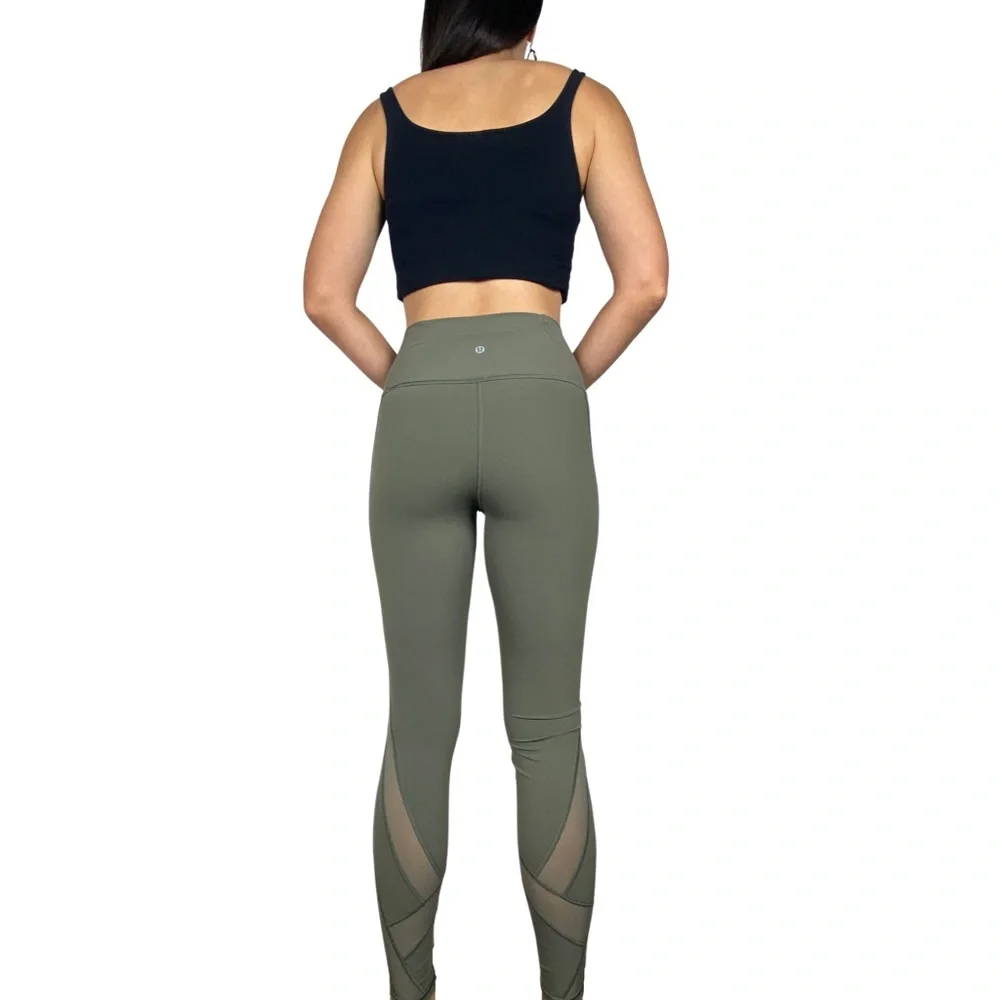 LULULEMON Sage Wunder Under Hi-Rise Tight Mesh Activewear Tights Size US 6 AU 10 - Picture 6 of 13